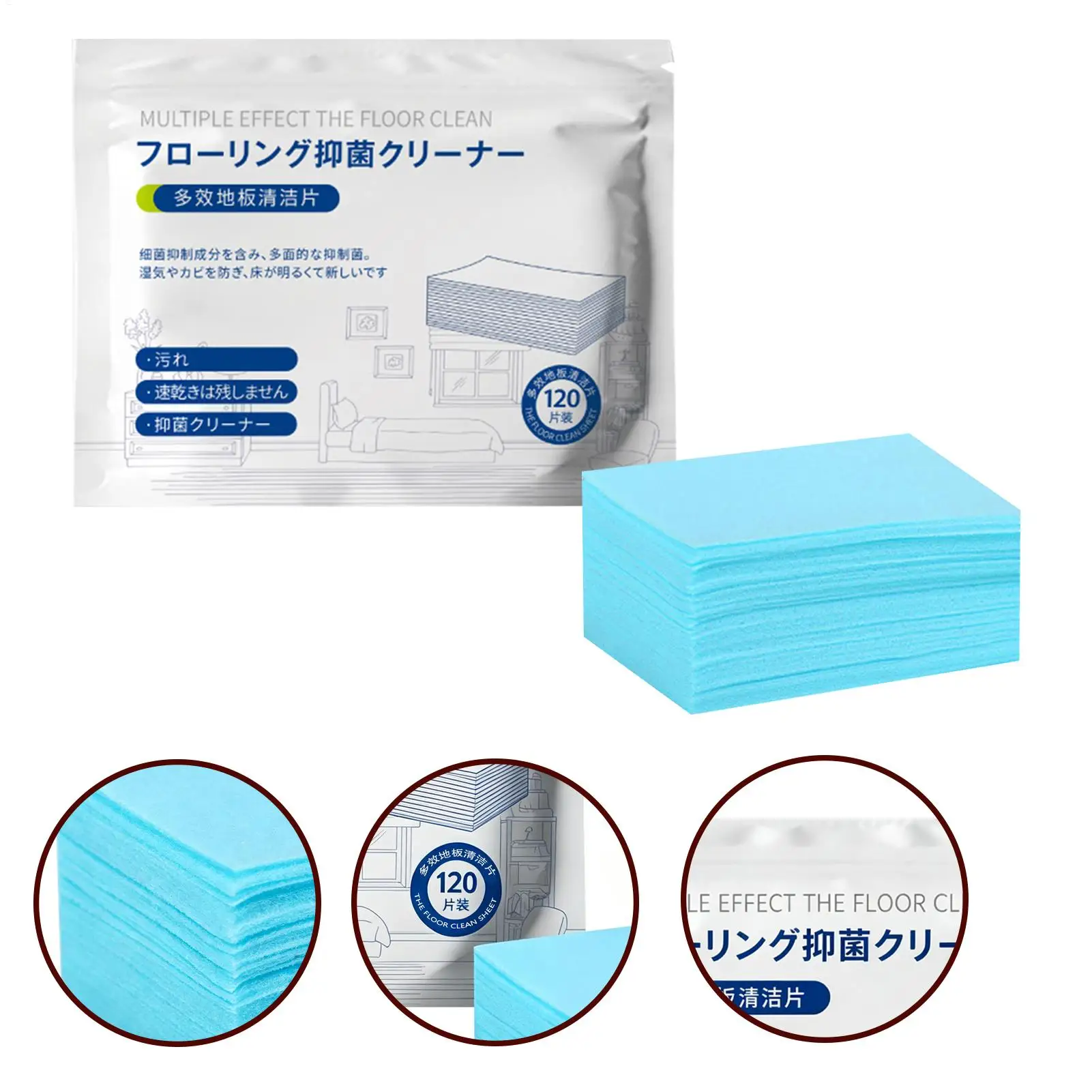 Floor Cleaning Tablets Multi-Surfaces Dissolvable Portable 120 Pieces Floor Mopping Cleaning Sheets for Laminate Hardwood Wall