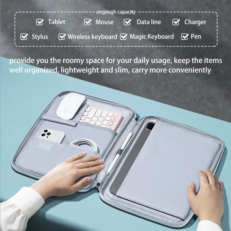 PU Bolsa de Couro Tablet para iPad, Bolsa à Prova de Choque, Funda Manga para iPad Air 5, 4, 12.9 "Case, Pro 11, M1, 9.7, 10.2, 10.9, 2022