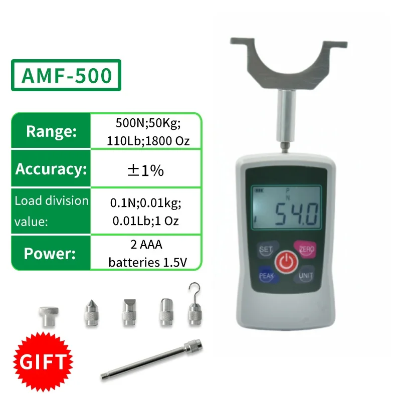 500N/110LB/50KG /1800 Oz Test Digital Force Gauge Push/Pull Muscle Strength Tools Max Value
