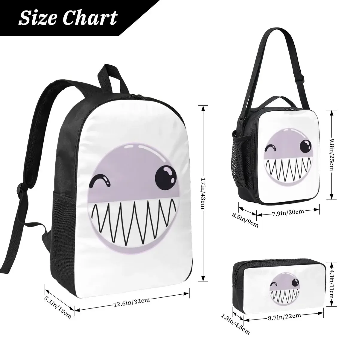 Bubble (The Amazing Digital Circus) Backpack Student BookBag School Bag Laptop Shoulder Bags 3ps Insulated Lunch Bag Pencil Case