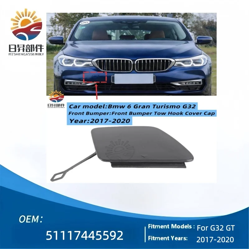 

Front Bumper Trailer Tow Eye Hook Cap Cover Towing Hook Eye Shell Lid for Bmw G32 6 Gt 630I Series Replacement 51117445592