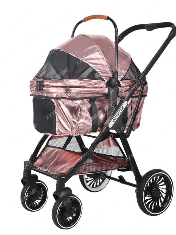 Pet Outing Trolley Split Dog Walking Cat Folding Cart Dogs and Cats Stroller Small and Medium-Sized Dogs