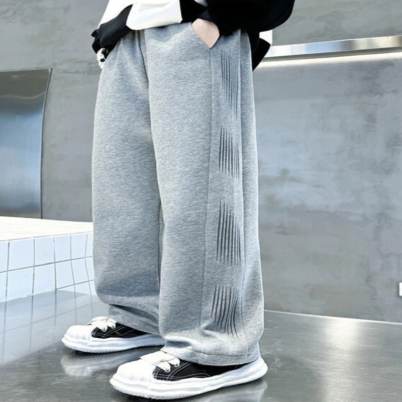 

Boys' Loose Straight Wide Leg Pants 2026 Spring Autumn New, Kids Casual Long Trousers for Toddler Comfort Daily Wear