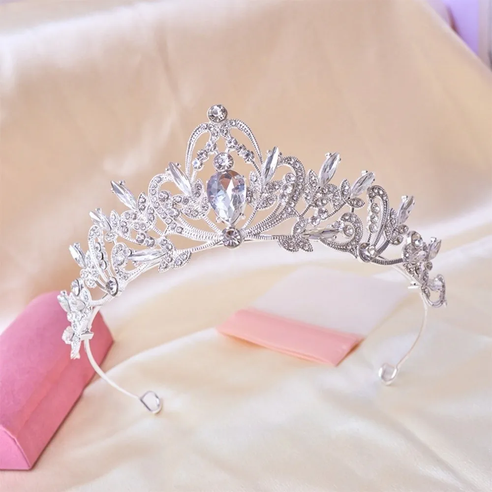

Trendy Rhinestone Queen Princess Crown Baroque Luxurious Bride's Crown Hair Accessories Alloy Crystal Tiara Wedding Party