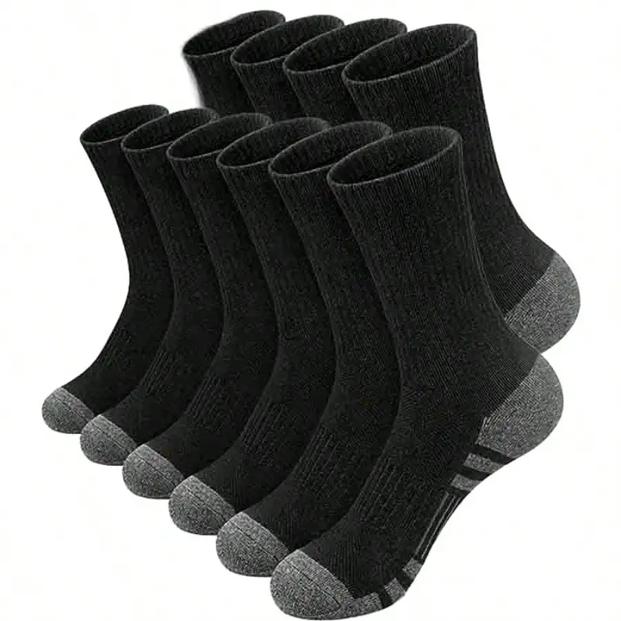 

10 Pairs Of Men's Sport Crew Socks, High Socks Comfy Breathable Socks For Outdoor Wearing All Seasons Wearing High Socks The Best Choice For Hiking, Mountaineering, And Cycling