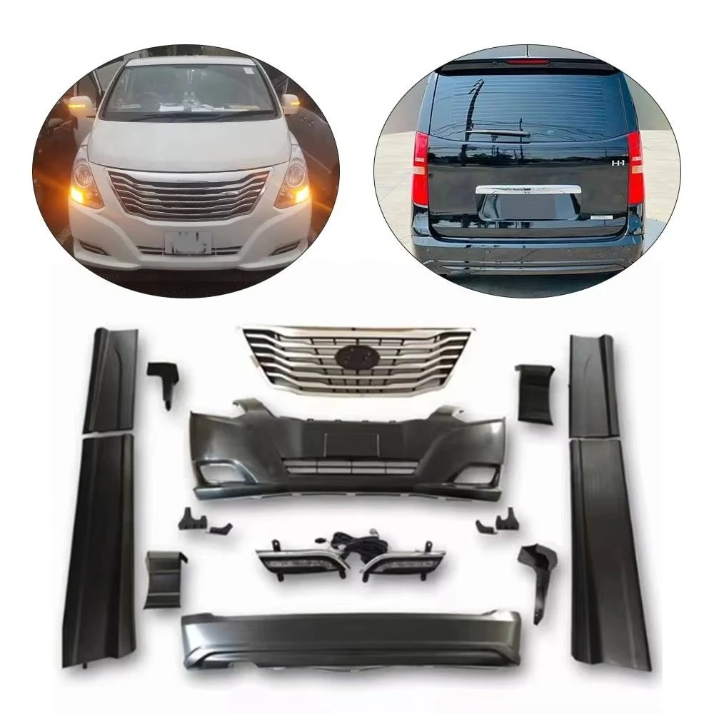 

For H1 2008-2017 Upgrade to 2014 Thailand Modified Body Kit with H1 Front and Rear Bumper Side Skirts