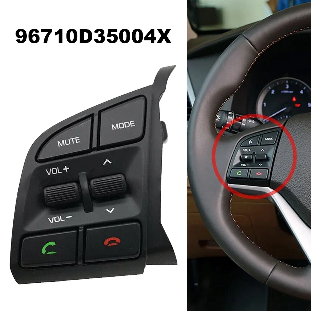 Left Steering Wheel Control Switch 96710D35004X For Hyundai Tucson 2016-2018 Black-Plastic Auto Acesssories Tools