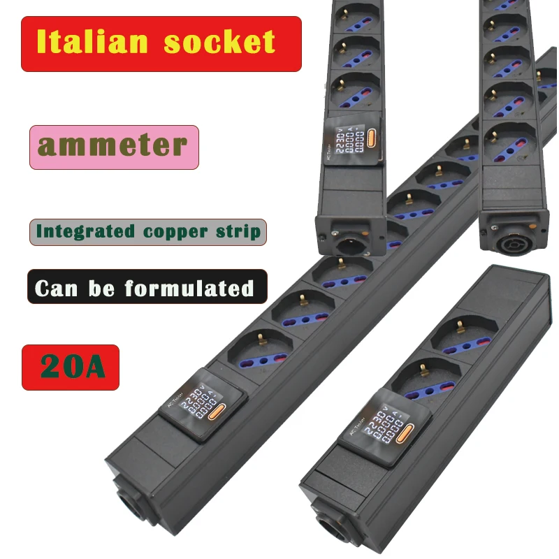 

Итальянская розетка PDU Power StripsNAC3FPX NAC3MPX порт Schuko Powerlink блок Усилитель мощности аудио 3P Авиационная вилка с амперметром