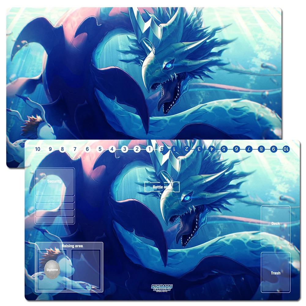 

Digimon Duel Playmat Mega Seadramon Trading Card Game Mat DTCG TCG CCG Mat Mouse Pad Desk Pad Gaming Play Mat Free Bag