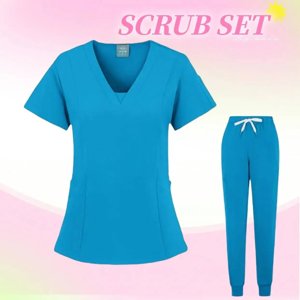 Costumes de jogging multicolores, uniformes de médecin et de soins infirmiers, hauts à manches courtes et col en v, pantalons de poche, ensemble de blouses d'infirmière, vêtements cliniques médicaux