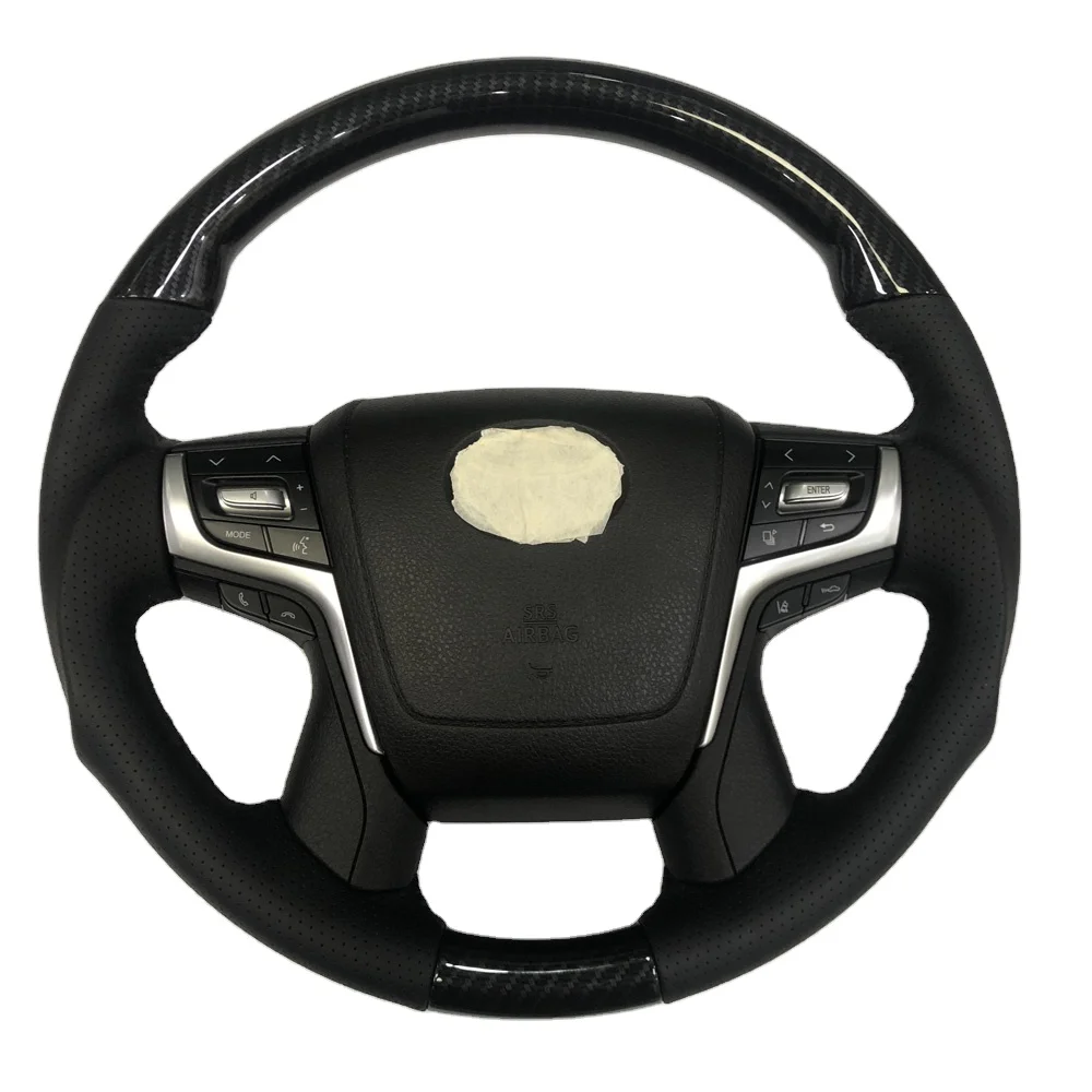 

Carbon flber steering wheel For Toyota LAND CRUISER lc76 lc79 with Multifunction Control Switch Sport steering wheel 2008-2015