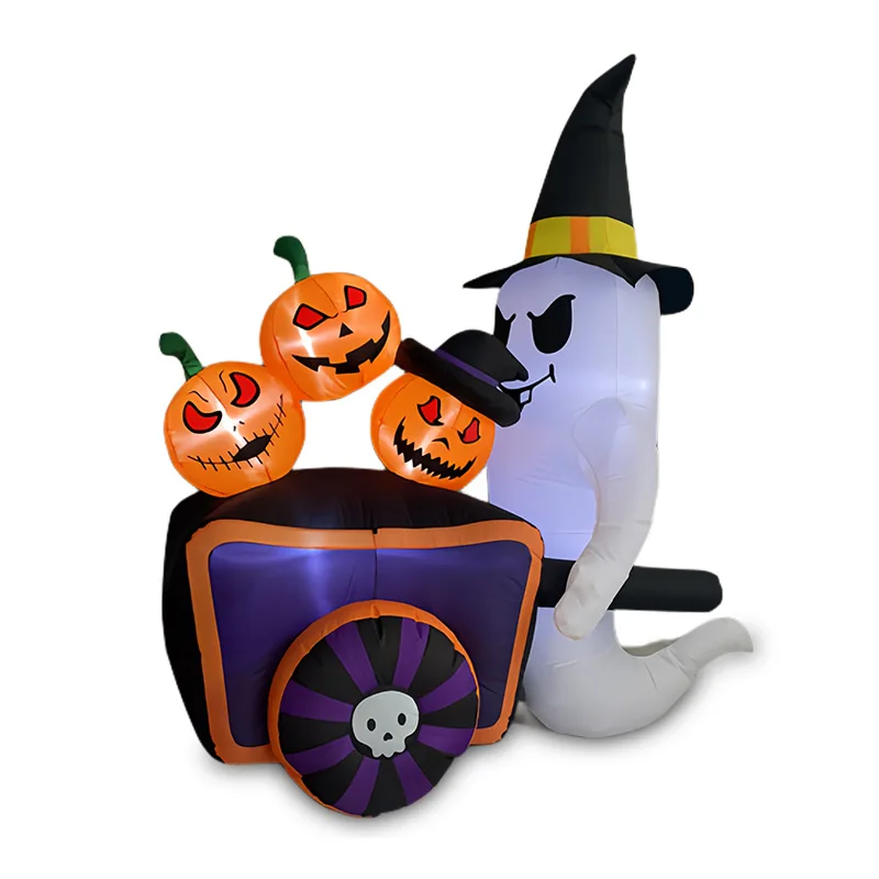 

Halloween inflatable decorations, outdoor ghosts, white ghost carts, jack-o-lanterns, ornaments