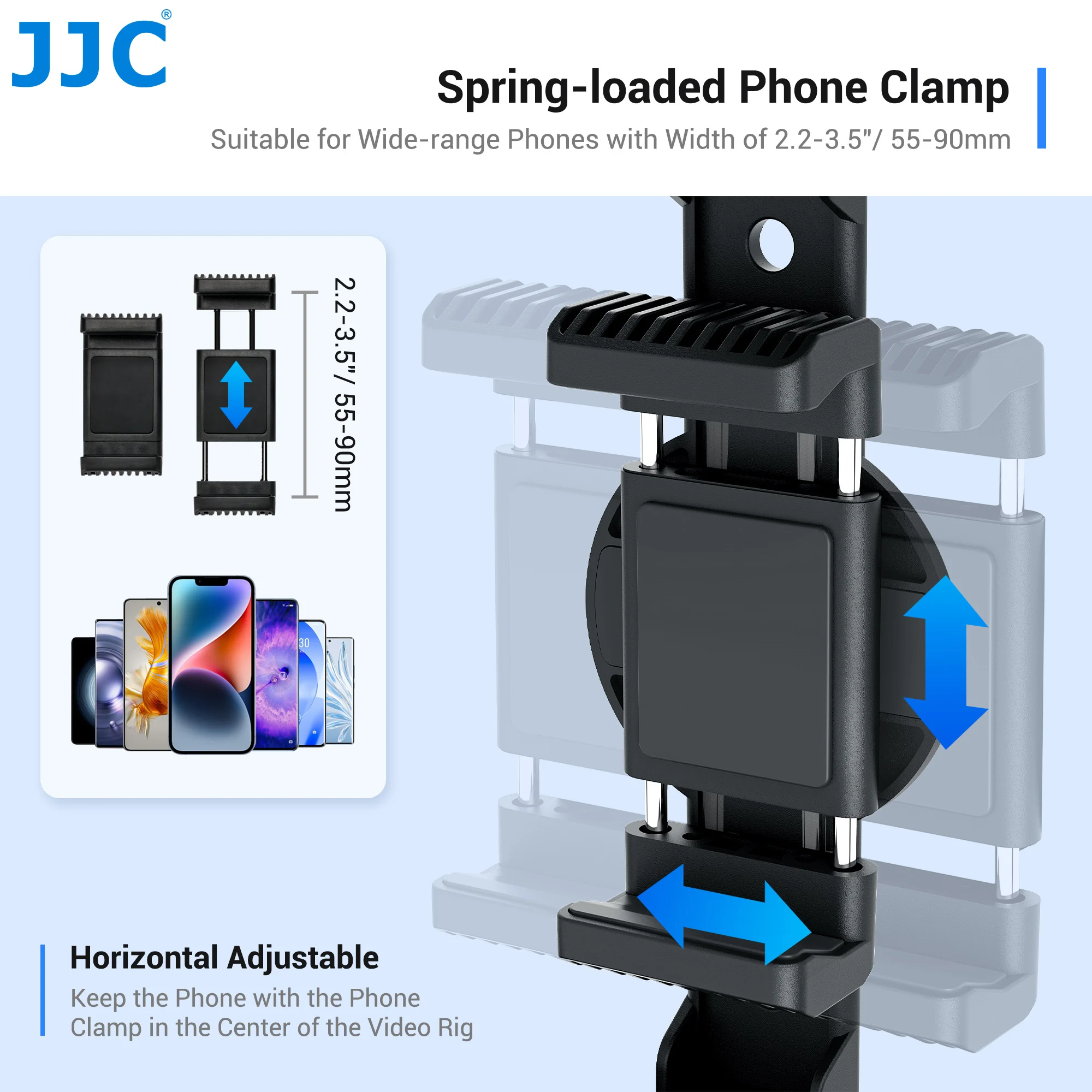 JJC Universal Smartphone Video Rig Kit with Remote Control Hand Grip Vlog Film Cage Phone Video Stabilizer Handheld Tripod Mount