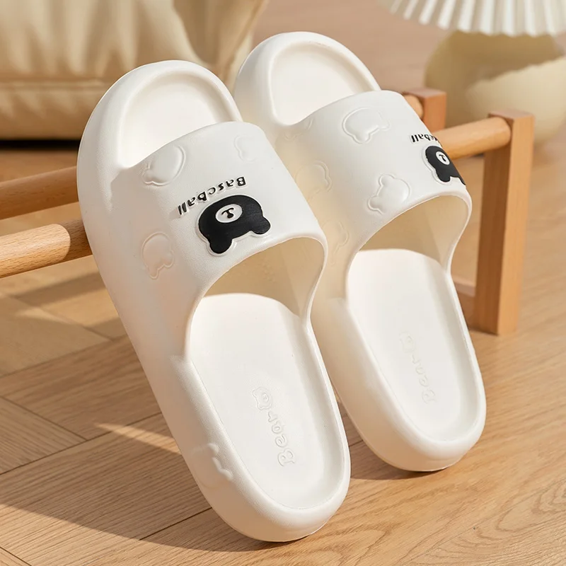 Soft Sole Anti Slippers Women's Summer 2024 New Home Bathroom Bathing Thick-soled Couple Cartoon Slippers Men's Summer