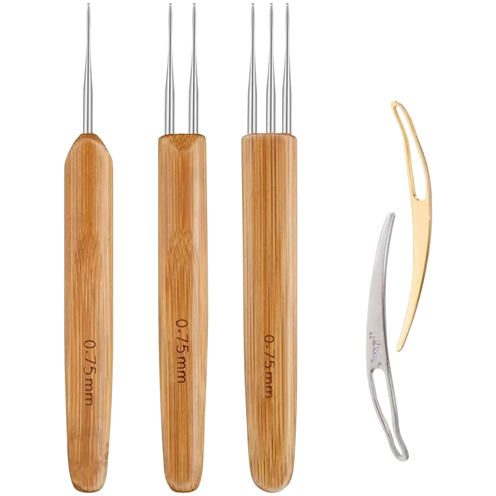 1Pc 0.75mm Dreadlock Crochet Hook Wood Crochet Needles Hair Dreadlocks Tool for Braid Craft