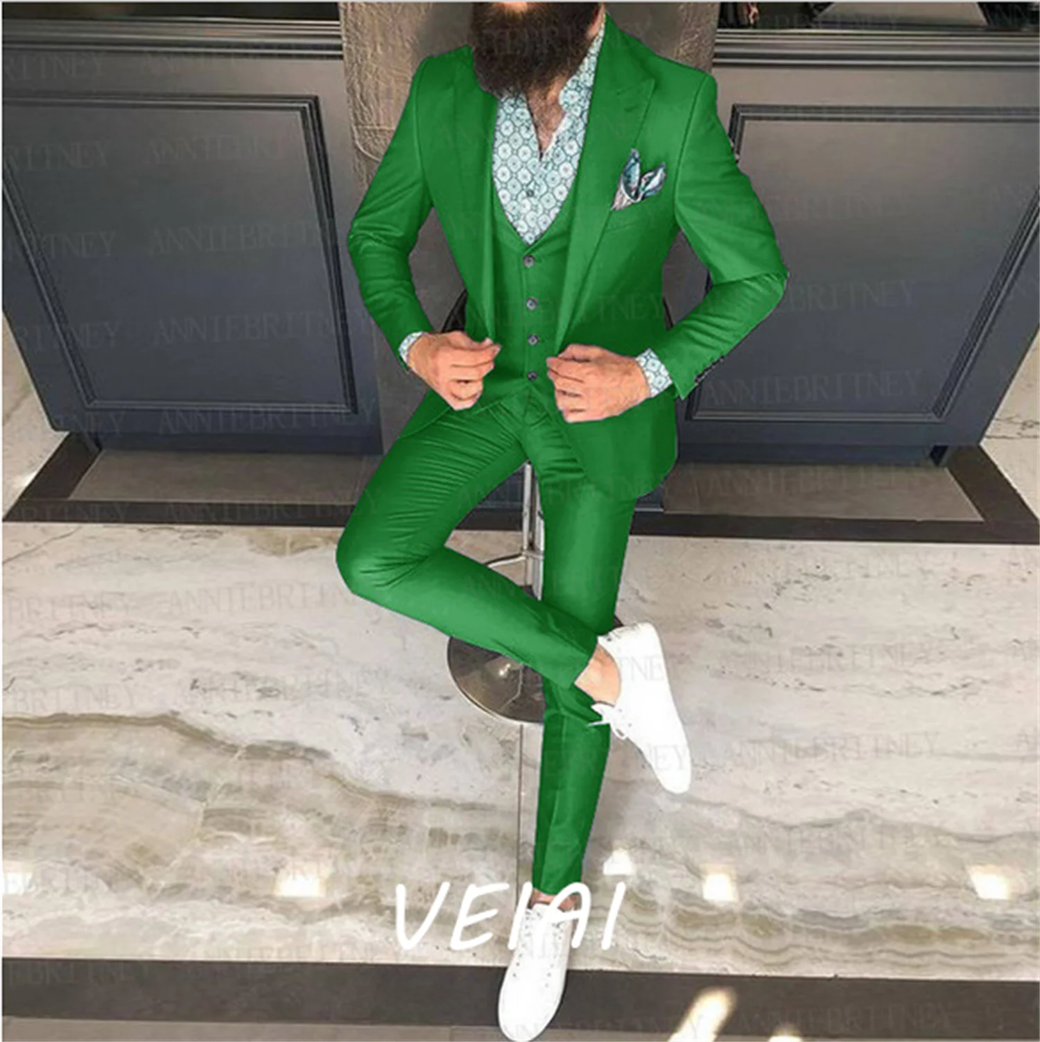 맞춤 슬림핏 정장 3피스, 오버사이즈 남성 블레이저 드레스, 신랑/웨딩 정장, 2022 패션 턱시도 재킷 베스트