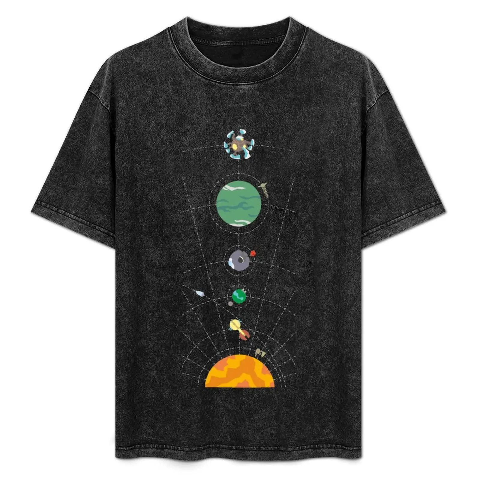 

Outer Wilds Hearthian System Map T-Shirt oversized graphic tee tops men clothes