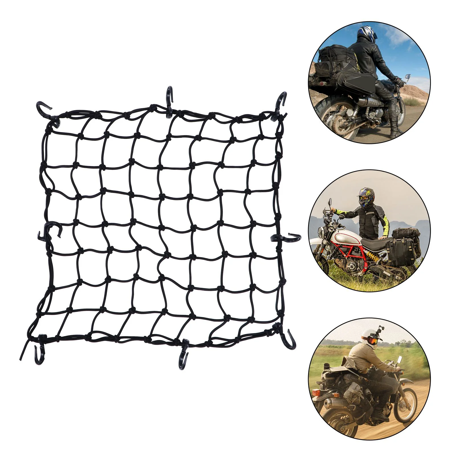 Back Seat Suitcase Luggage Net Bag Motorcycle Bike Rear Emulsion Motorbike Stretch