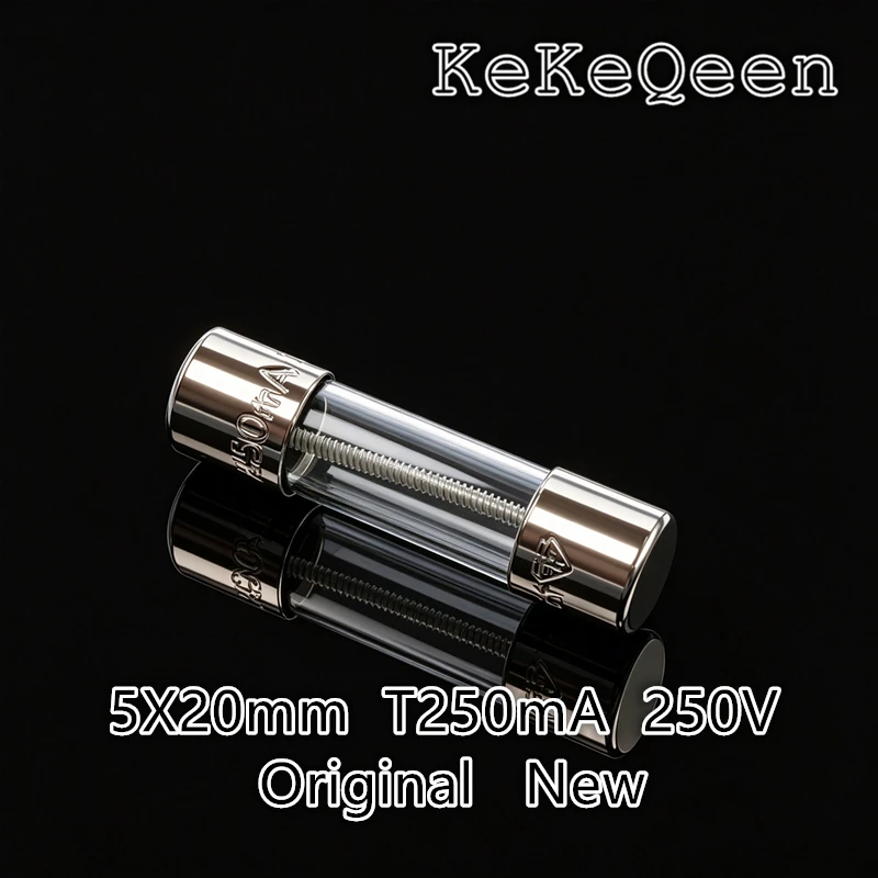 20Pcs/Lot 5*20mm T250mA 250V Glass Tube Fuse Slow Fuse 5X20 T0.25A Original New 5mm*20mm