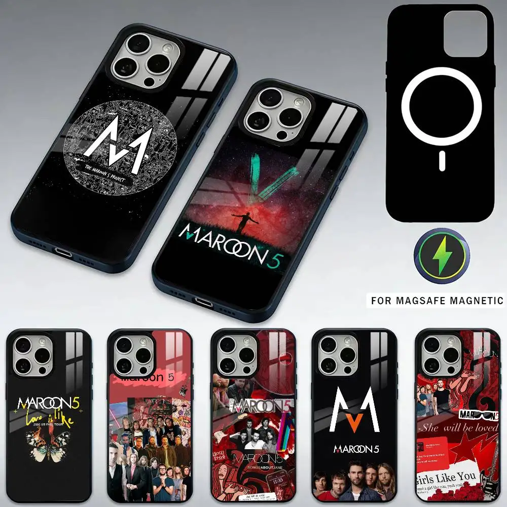 

Band Maroon5 Phone Case For iPhone17,16,15,14,13,12,11 Plus,Pro Max Magnetic For Magsafe Wireless Charging