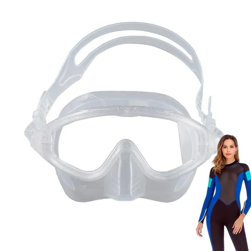 Snorkel Goggles Clear Transparent Maskue Transparent Swim Maskue Diving Goggles Leak-proof Anti-fog Clear Visibility Nose Cover