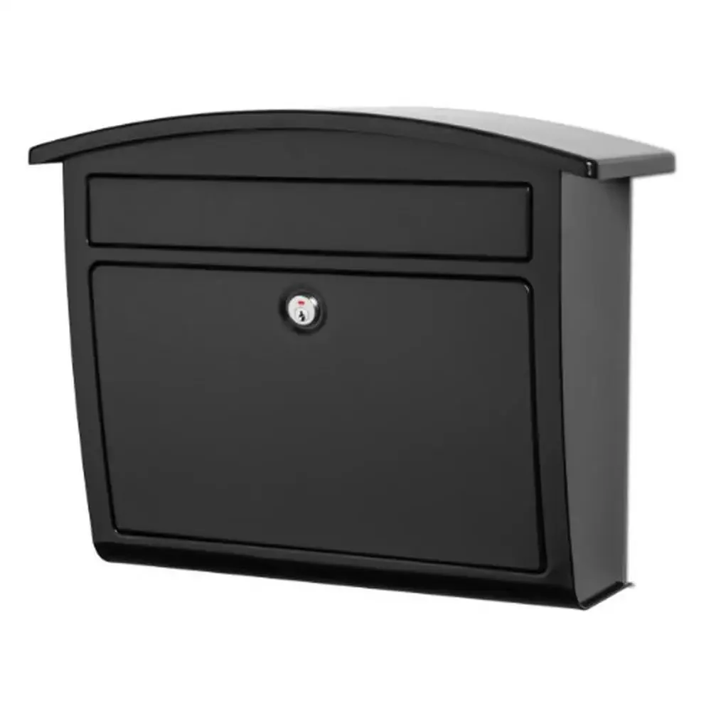 

Galvanized Steel Locking Wall Mount Mailbox Black Medium Capacity Secure Stainless Steel Cam Lock Pre-Drilled Installation