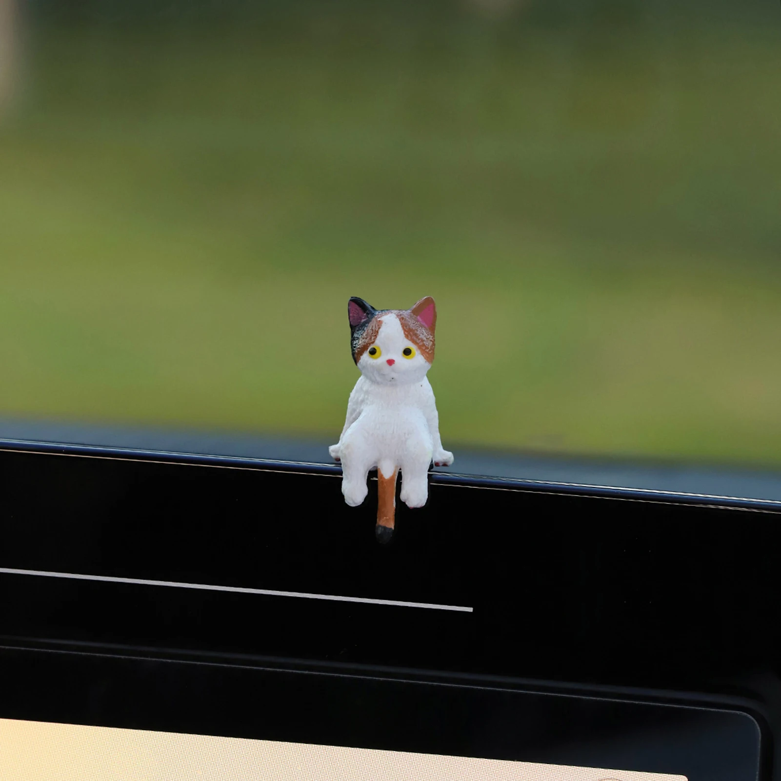 5pcs Cute Healing Cat Monitor Decoration Computer Screen Edge Sitter Cat Figurines for Office Desktop DIY Landscape Miniature