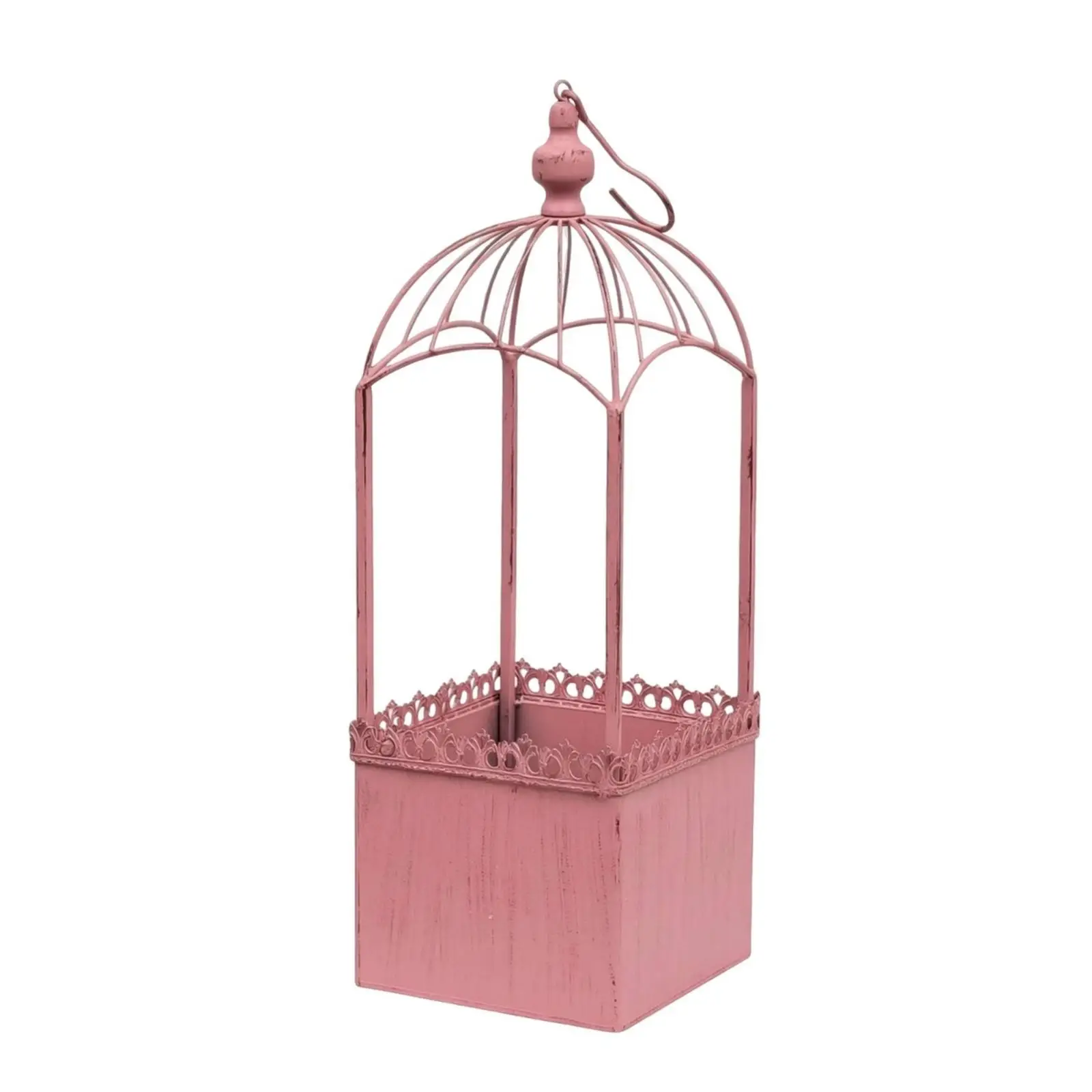 Birdcage Planter Vintage-Style Hanging Metal Planter Rustic for Gardeners, Homeowners, Garden, Balcony, Courtyard