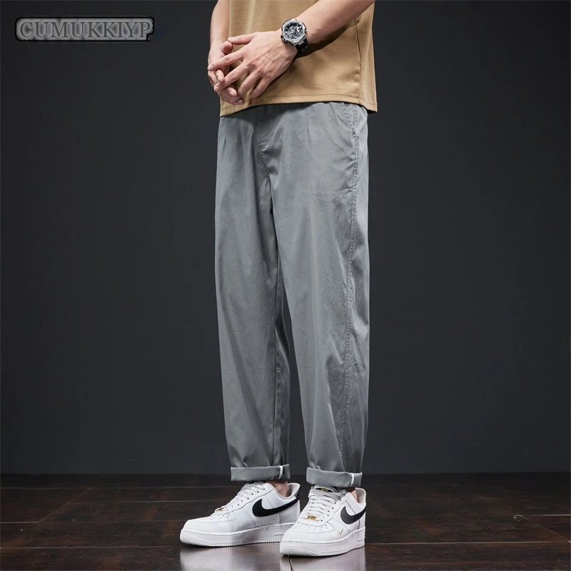 

CUMUKKIYP Summer Fashion Men's Straight Casual Pants Unisex Men Clothing Thin Fit Baggy Hosen Harem Trousers Streetwear