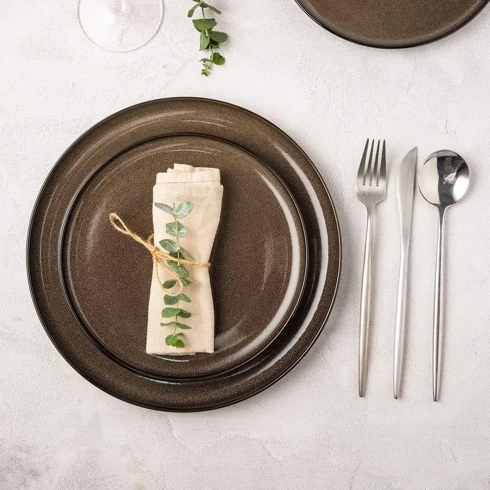 4-Piece Porcelain Dinnerware Set, Microwave, Dishwasher, and Oven Safe, Scratch-Resistant, Modern Style - Service for 4 (12 Piec