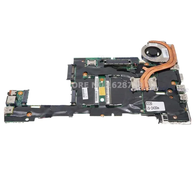 04W0702 لينوفو ثينك باد X220 اللوحة الأم I5-2430M CPU DDR3 مع مروحة غرفة التبريد