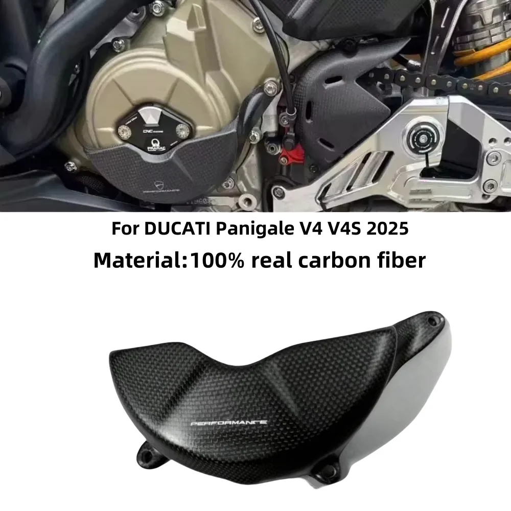

2025 V4/S Carbon Fiber Left Alternator Cover Engine Case Protection Cap Fairing Matte For DUCATI Panigale V4/S 2018-2024
