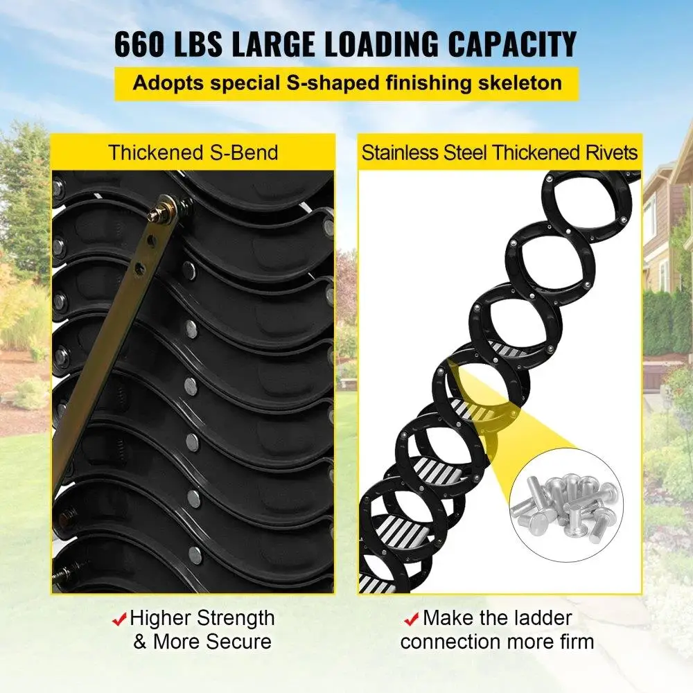 Pull Down per scale soffitta scala retrattile pieghevole a parete nera in lega a 12 gradini con braccioli 9,8 piedi