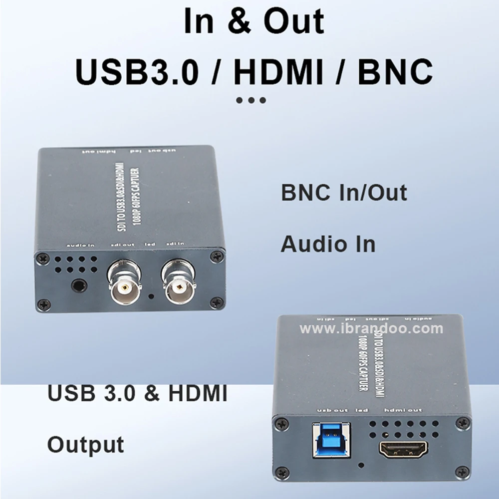 SDI HDMI scheda di acquisizione a doppia uscita SDI a USB3.0 acquisizione Audio Video HDMI / SDI Loopout HD 1080P Live Streaming Grabber Converter