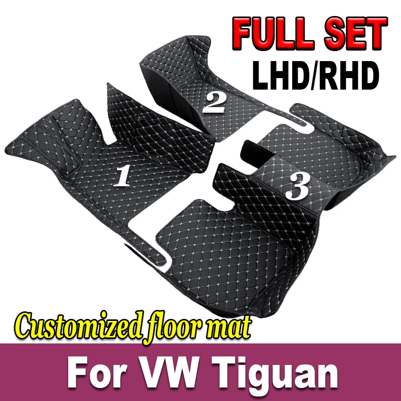 

Car Floor Mats For Volkswagen VW Tiguan 2007-2022 MK1 MK2 2.0TSI 280TSI 330TSI 380TSI Custom Auto Carpet interior accessories