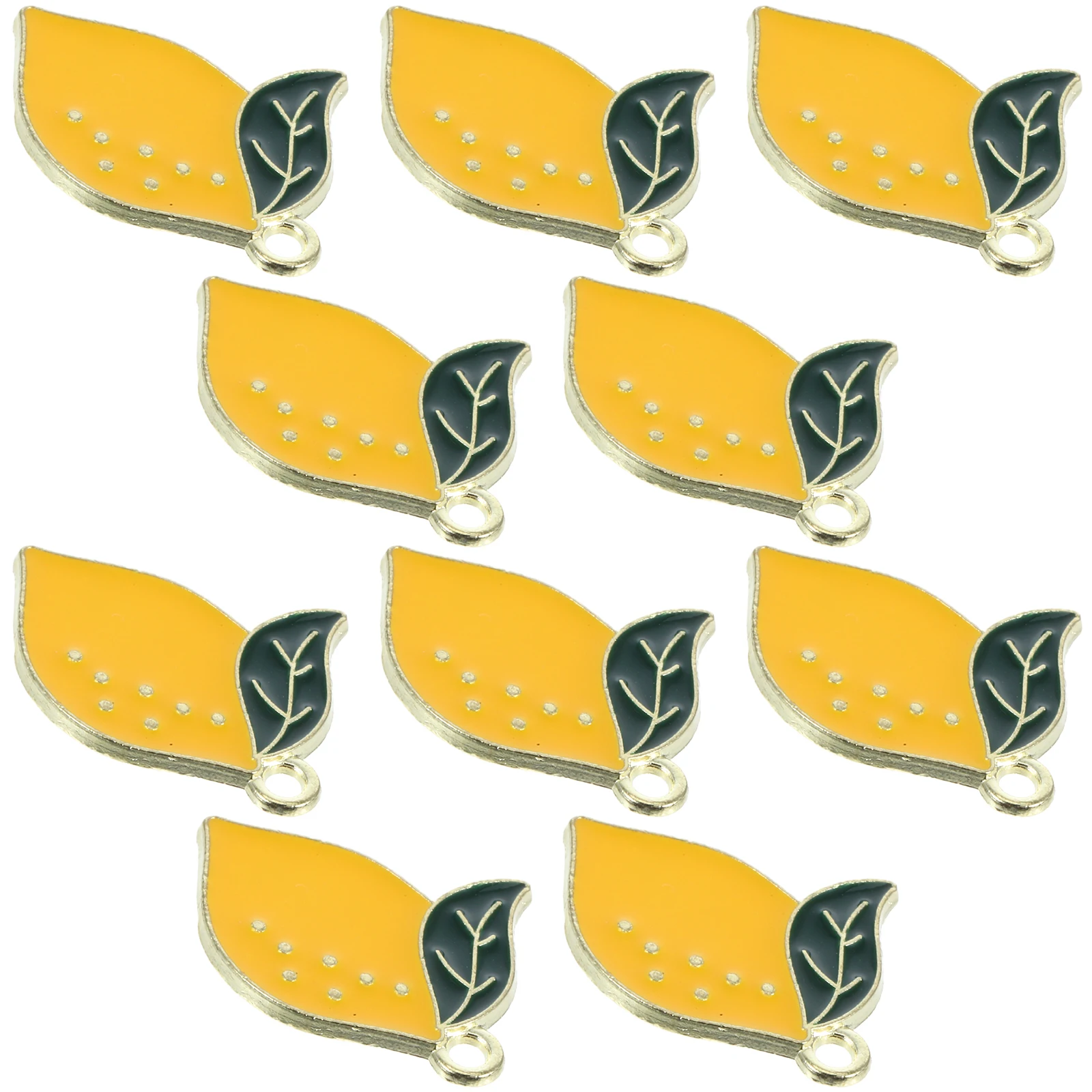

10 pcs Lemon Necklace Jewelry Pendants Alloy Charms Realistic Fruit Shape Diy Accessories Necklaces Bracelets Brooches Projects
