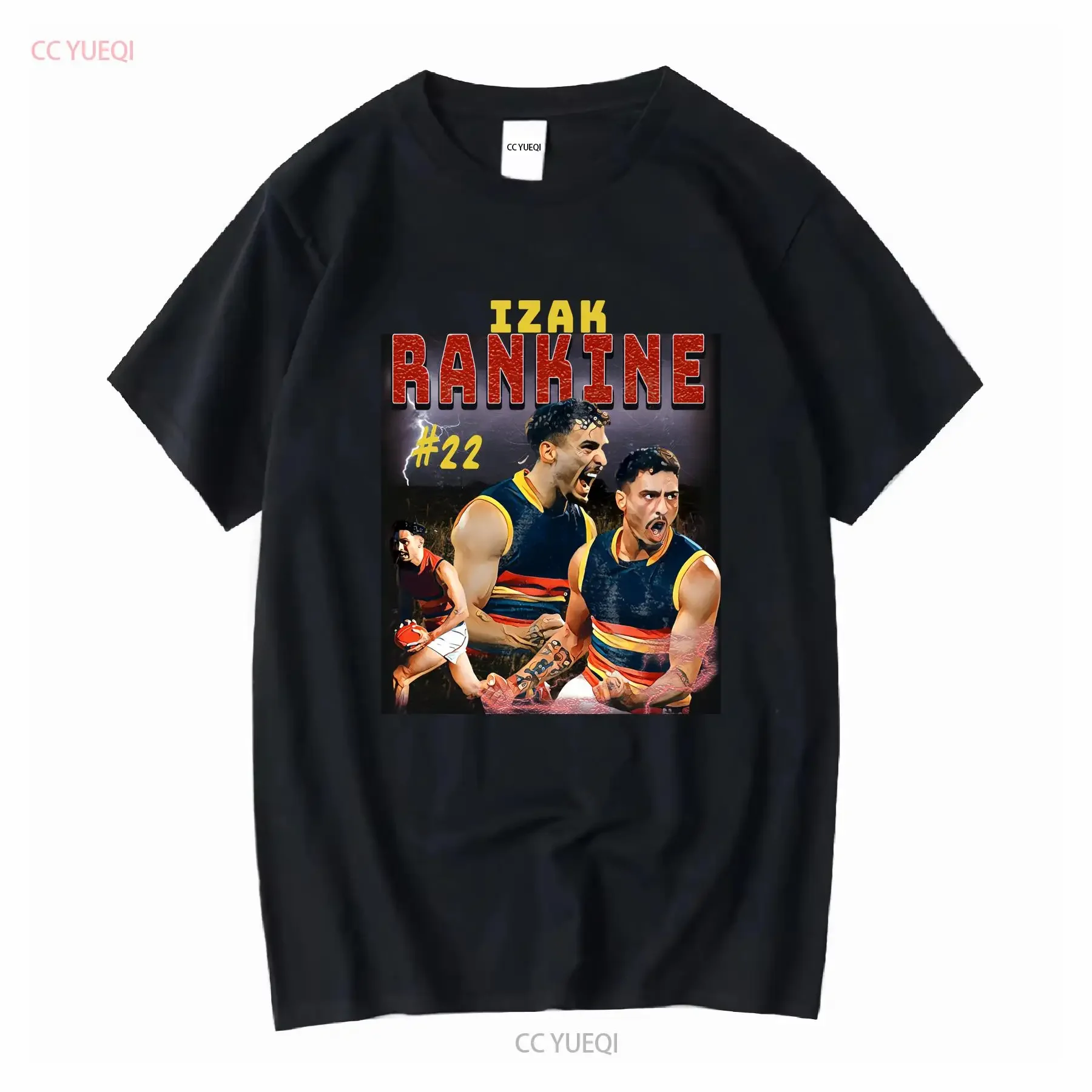 Футболка Adelaide Crows Izak Rankine 90-х годов, вдохновленная австралийским винтажем, смытовая домашняя слегка удобная мода