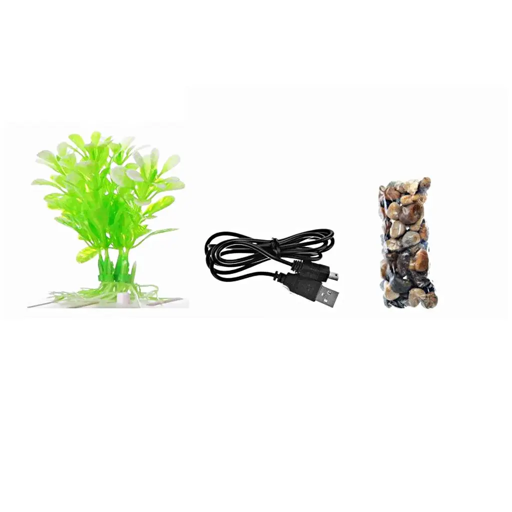 USB Mini Fish Tank Creative Small Fish Tank Colorful Aquarium Ornamental Ecological Fish Tank LED Lamp Fish Tank for Home Decor