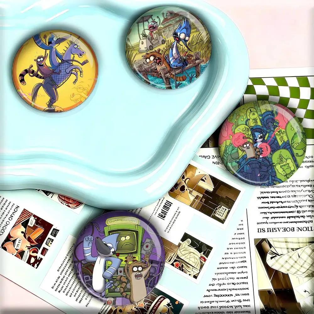 Anime R-Regular Show  25mm 32mm 44mm 58mm 75mm Brooches Badges Pins for Accessories Gift