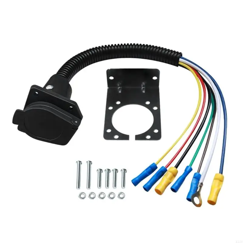 

2025 New 7 Pin Motorhomes Socket Cable Wiring Adapter for Secure Connection in Trucks