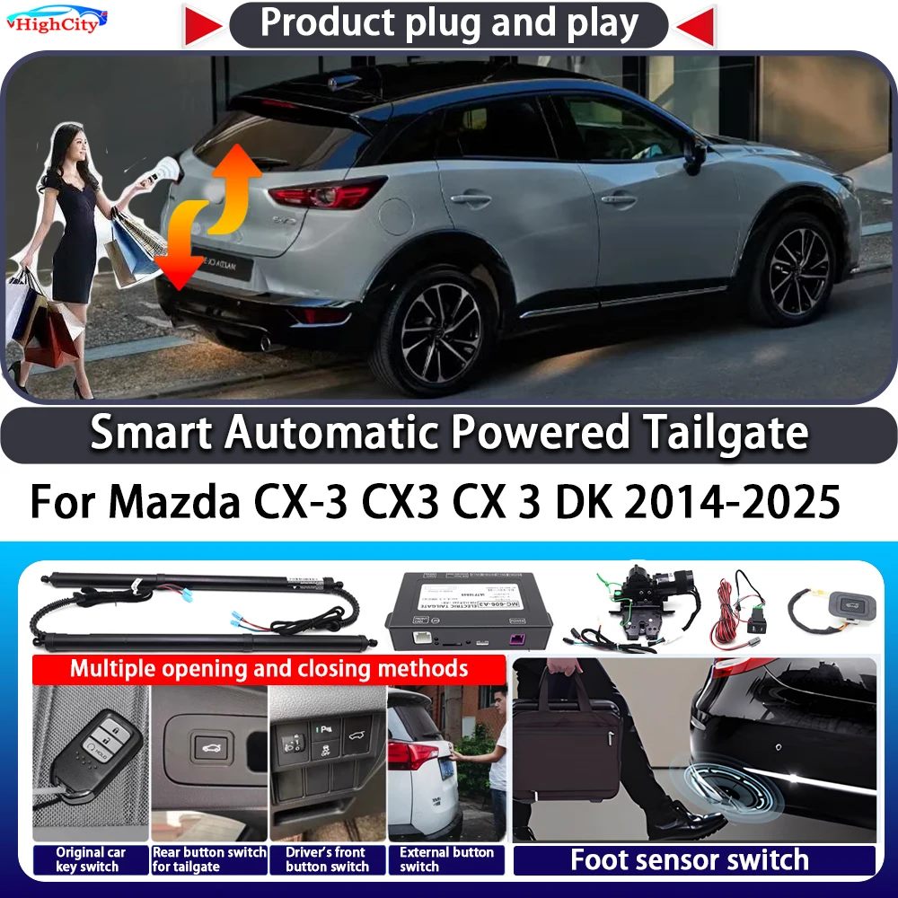 

For Mazda CX-3 CX3 CX 3 DK 2014-2025 OEM Smart Automatic Powered Tailgate Key Control Trunk Close Kit Electric Power Tailgate