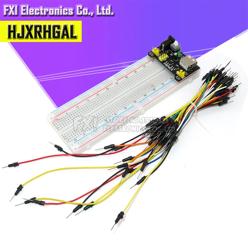 MB102 اللوح الطاقة وحدة + MB-102 830 نقاط لحام النموذج الخبز طقم مجلس + 65 الأسلاك الطائر مرنة