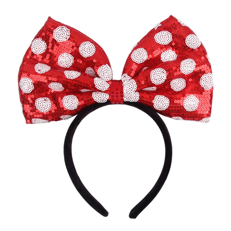 Vergnügungspark Mickey Stirnband, Minnie 3D Pailletten, Schleifenstirnband, Mickey Mouse Pailletten-Stirnband – Detail 7