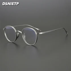 Vintage Pure Titanium Reading Glasses Men Ultra Light Anti Blue Light Prescription Glasses Frames Women Myopia Hyperopia Eyewear