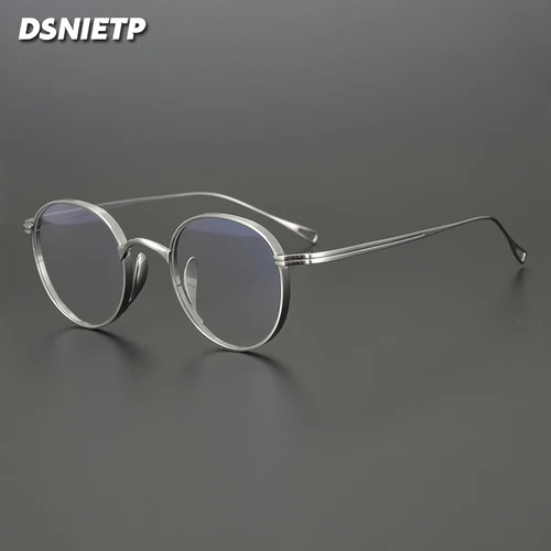 Gafas de lectura Vintage de titanio puro para hombre, monturas de gafas graduadas ultraligeras antiluz azul, gafas para miopía e hipermetropía