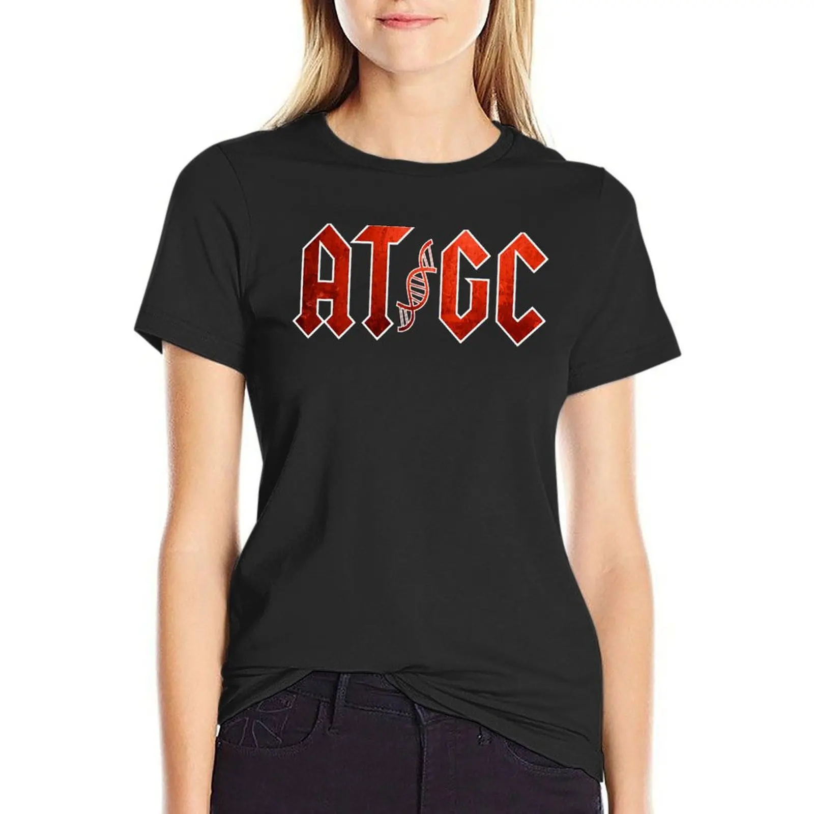 

ATGC, забавный подарок учителю науки, футболка с ДНК, летний топ, одежда в стиле хиппи, женская одежда, футболки для женщин, хлопок