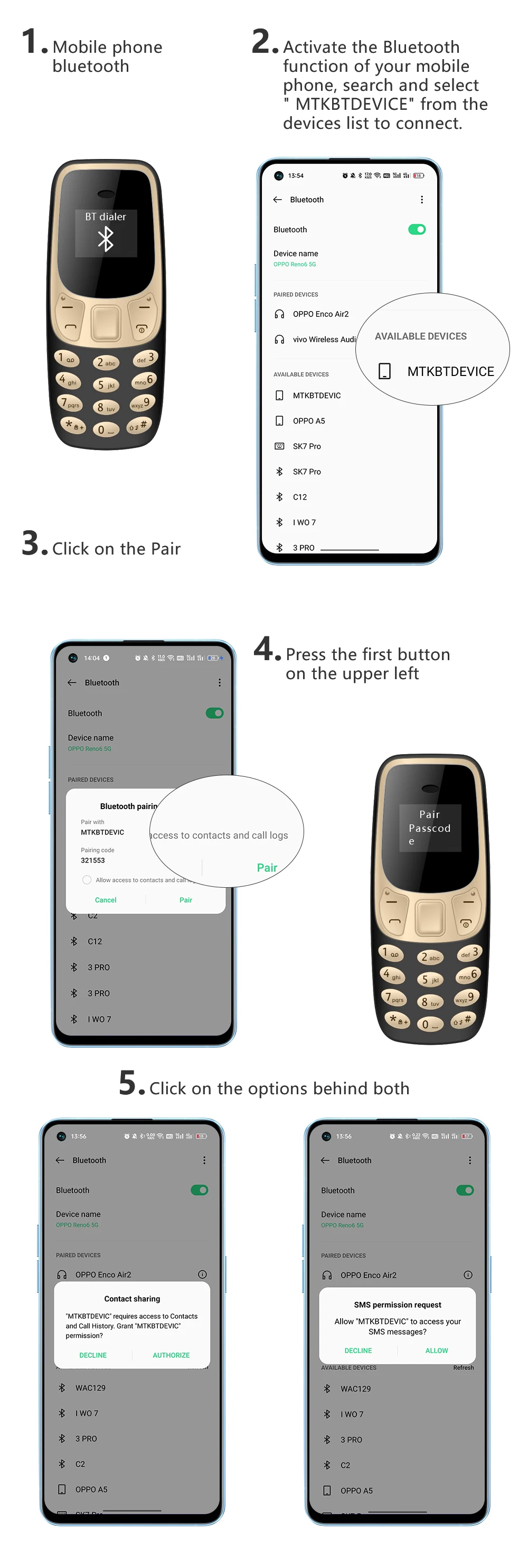 SERVO BM10 Super Mini Mobile Phone 2 SIM Standby Blacklist Magic Voice Call Recording 2G GSM Smallest Backup Feature Cellphones