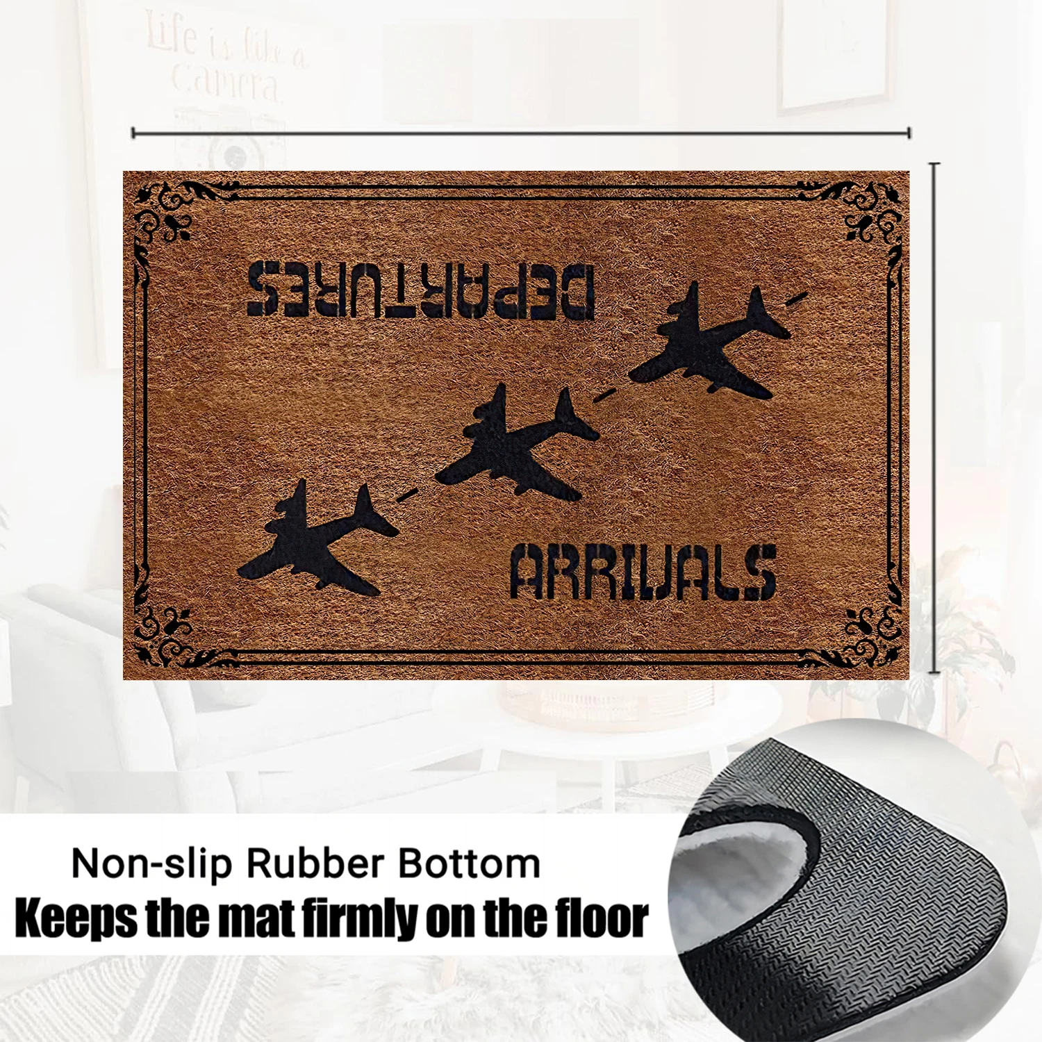 Arrivals Departures Door Mats For Floor Rubber Anti-Slip Funny Entrance Doormat Outdoor Porch Kitchen Rugs Home Decor Carpet