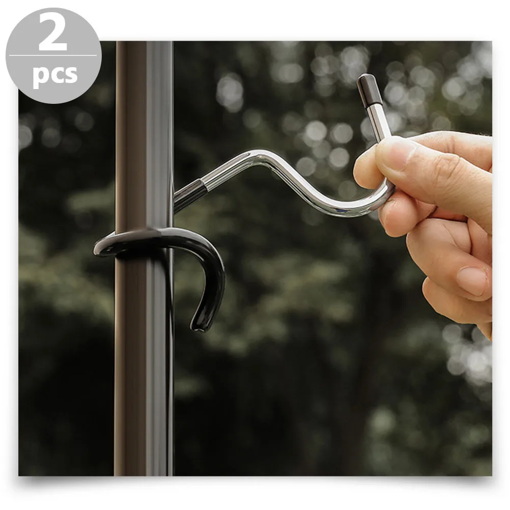 

2pcs Camping Light Hooks Spiral Pole Hook For Outdoor Lanterns Gear Tent Lamp Hanger, Tree Branch Hook, Camping Accessories,