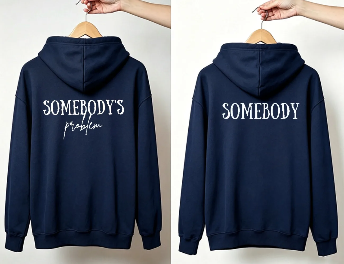 Somebody's Problem Matching Couple Hoodie Set Country Music Lyric Printed Hoodies for Couple Valentine Gift Pullover Sweatshirt